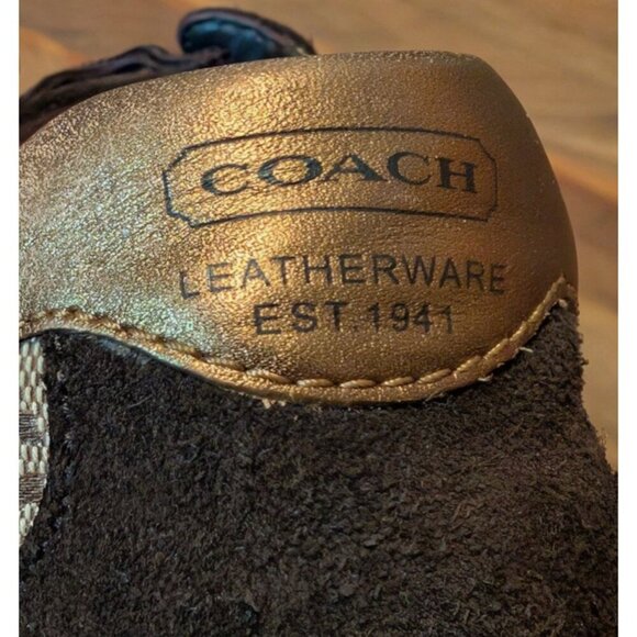 Coach Katlyn Signature Brown Tan Sneakers Women's Size 8. - Picture 4 of 6